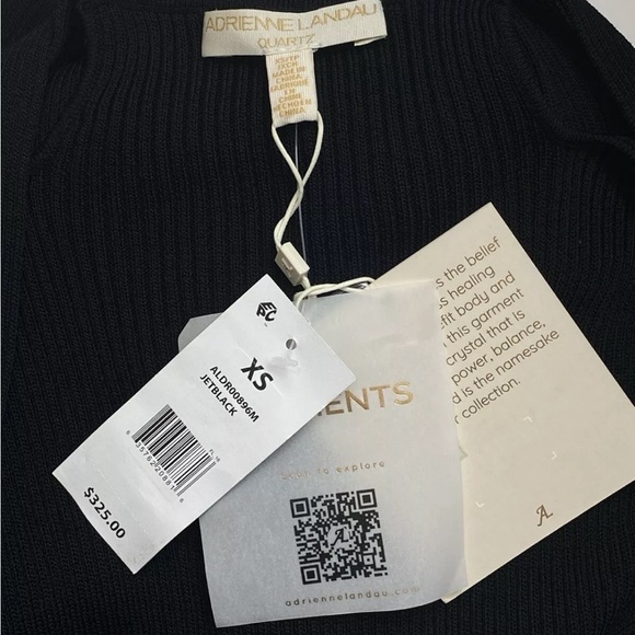 Adrienne Landau Dress Maxi XS Twisted Ribbed Knit Long Sleeve Black - Picture 8 of 13